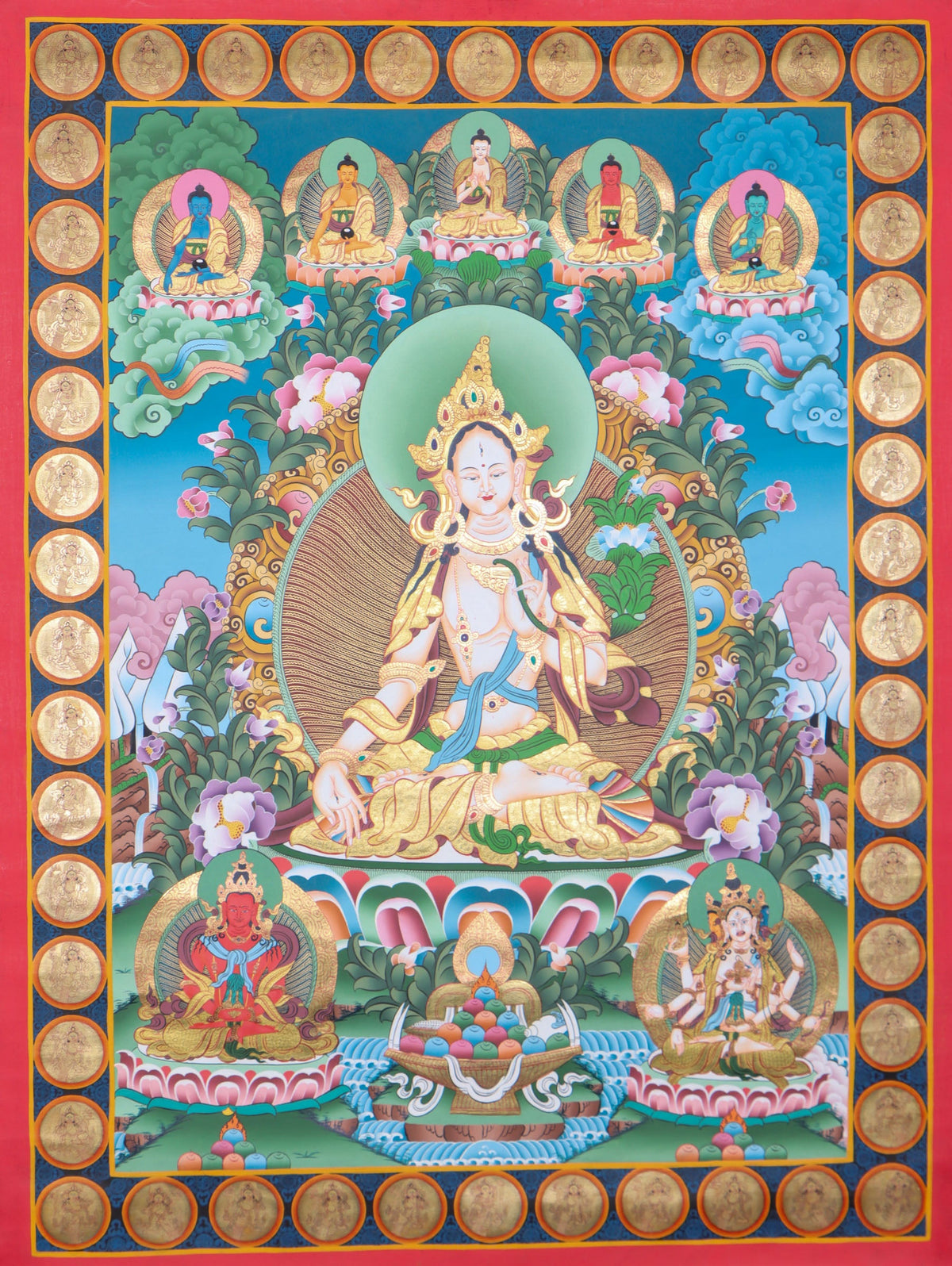 White Tara Thangka Painting