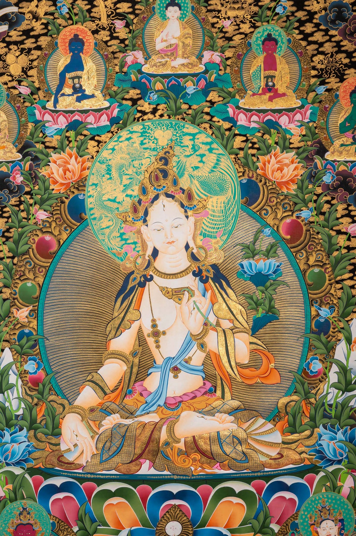 White Tara Thangka - a hand-painted spiritual artwork 