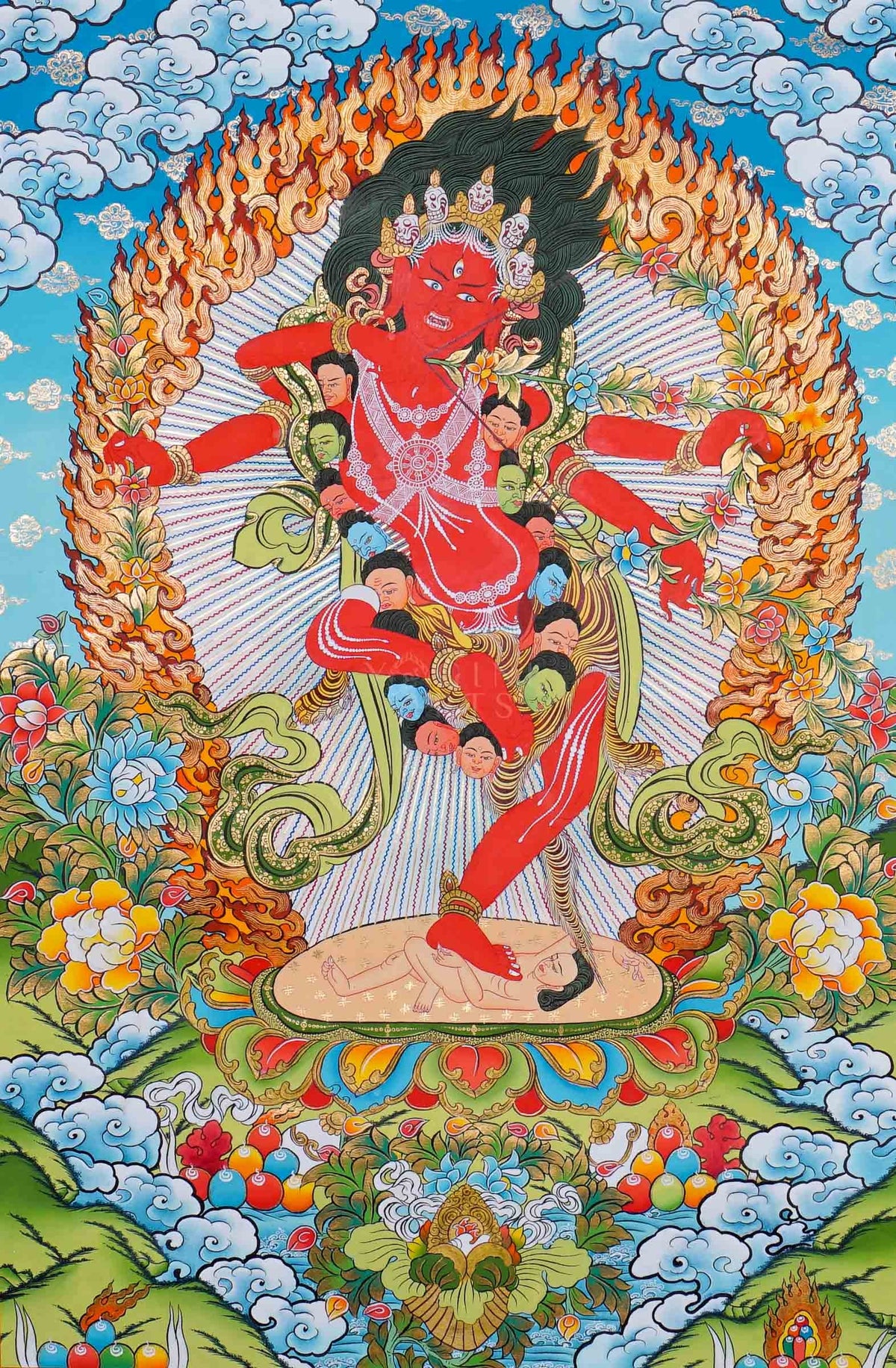 Kurkulla Tibetan Buddhist Thangka painting hand painted in Nepal